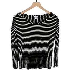 NWT‎ BP Nordstrom Women’s Louis Striped Top in Black and White Size XS